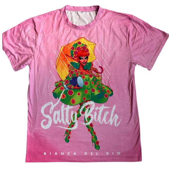 Bianca Del Rio Pink, "Salty B*tch"  Oversized Graphic, Short Sleeve T-Shirt- L - Picture 1 of 7